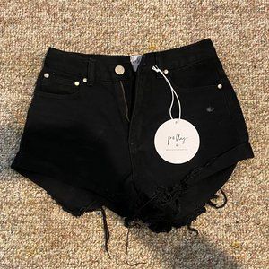 Black high wasited jean shorts
